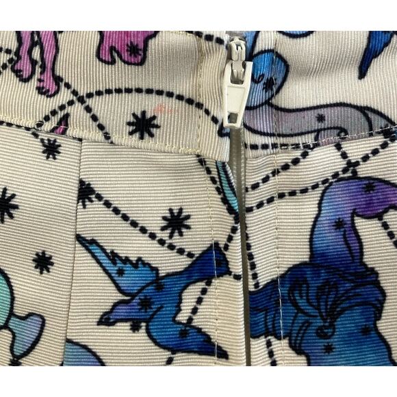ModCloth Zodiac Celestial Cream Purple Blue Skirt Size Small - Picture 4 of 6